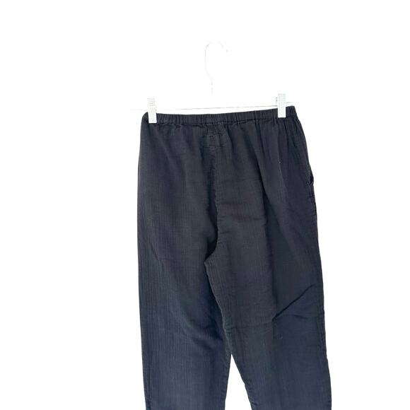 American Colors by Alex Lehr Pants Black Gauze Relaxed Lagenlook Casual Medium‎ - Picture 7 of 11